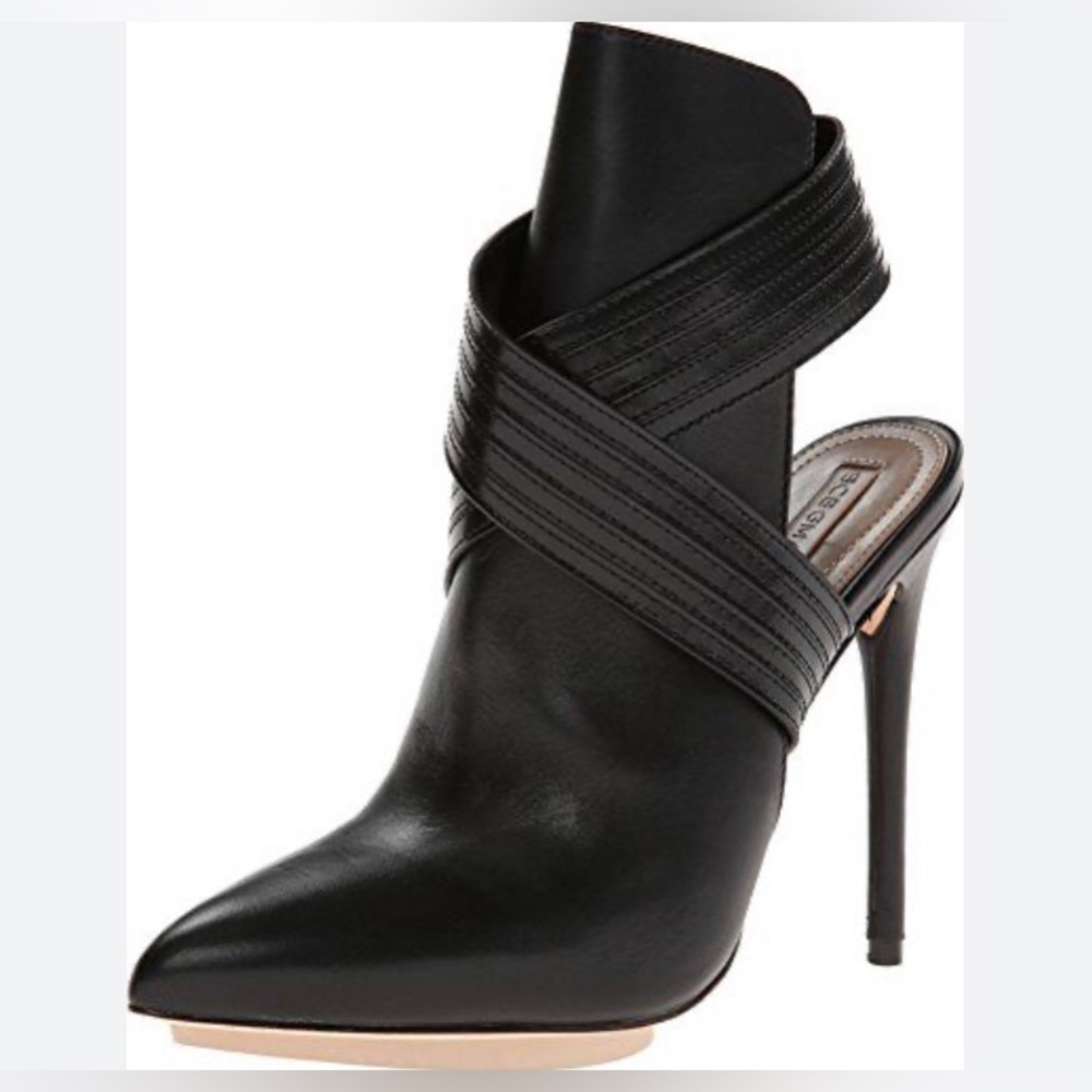 BCBGMAXAZARIA Fierce Strappy Black Open Back Stiletto Booties - Picture 3 of 11